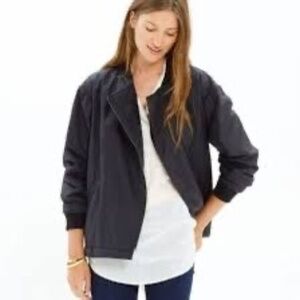 Madewell Black Nylon Bomber Jacket Size Medium